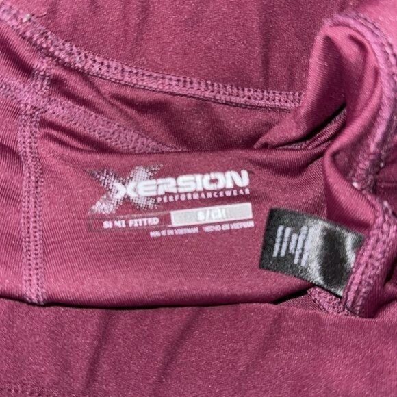 Xersion Burgundy Fitted High-Waisted Wide-Leg Pants Size Small Polyester/Spandex - Picture 3 of 11